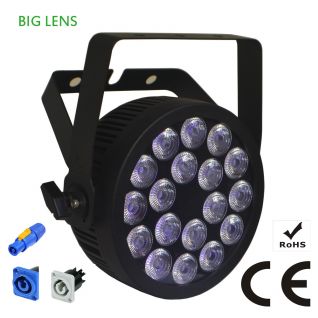 18X12W RGBWA+UV 6-in-1 LED Slim Par Light with Powercon (China factory)